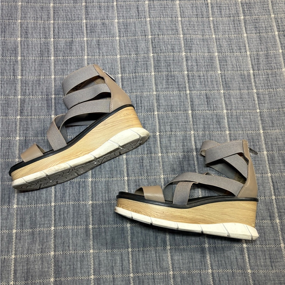 Sorel Joanie III Sport Strap Wedge Sandal – Taupe/Gray – Women’s 10